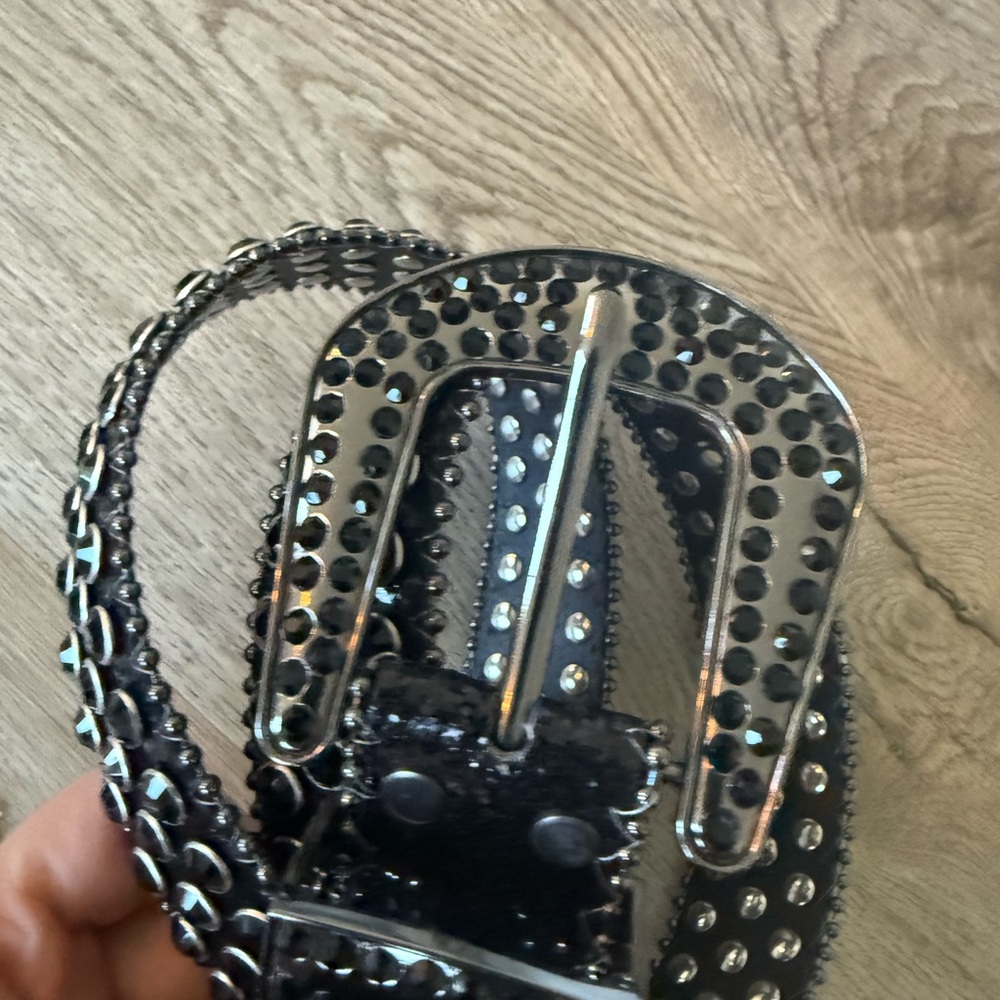 Black Jeweled rhinestone belt - Picture 2 of 5